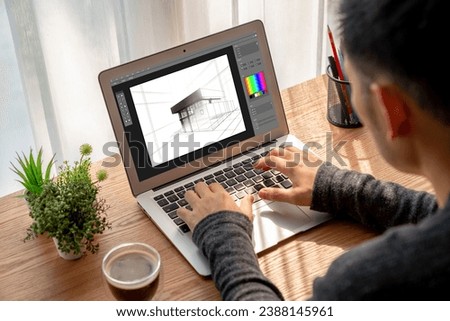Architectural design modish software application for architect business and professional designer Royalty-Free Stock Photo #2388145961