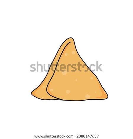 Samosa is a vegetables stuffed deep fried snack very popular in India vector Royalty-Free Stock Photo #2388147639