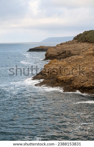 Sea waves and fantastic Rocky coast. Sinop ince burun Royalty-Free Stock Photo #2388153831