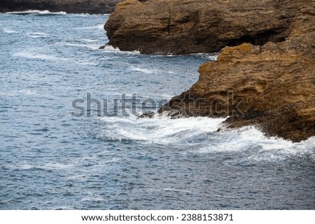 Sea waves and fantastic Rocky coast. Sinop ince burun Royalty-Free Stock Photo #2388153871