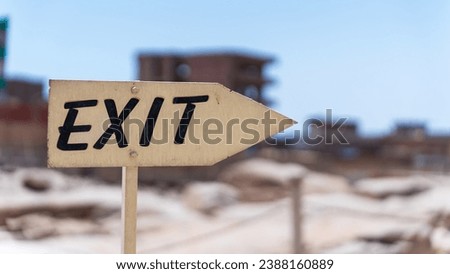 Exit sign at an Egyptian temple