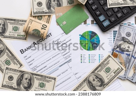Credit report concept, money, bank form