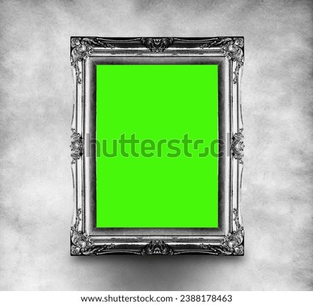 Old picture frame with green space