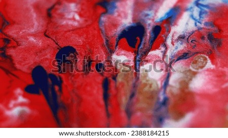 Color smoke. Paint water marble effect. Defocused red blue white mist texture oil ink drop splash mix floating abstract art background.