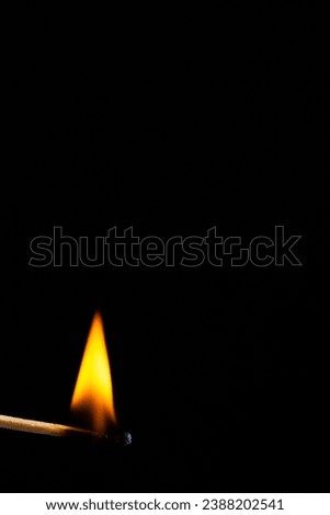 a wooden safety matchstick burning