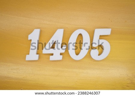 The golden yellow painted wood panel for the background, number 1405, is made from white painted wood.