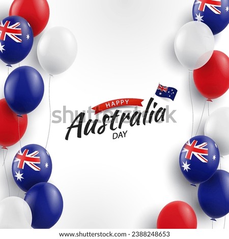 Vector Illustration of Australia Day. Background with balloons.
 Royalty-Free Stock Photo #2388248653