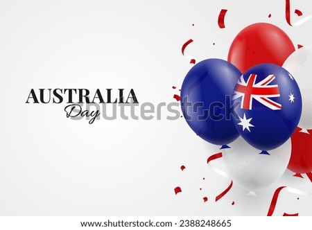 Vector Illustration of Australia Day. Background with balloons.
