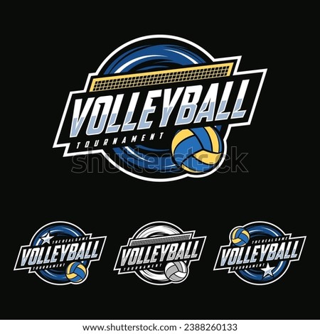 Volleyball logo design vector illustration, Emblem set collection for volleyball club