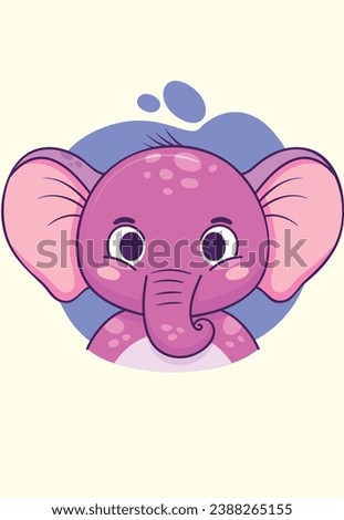 baby elephant vector art illustration