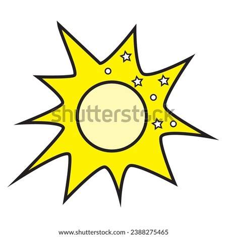 Abstract colored sun, vector illustration in cartoon style