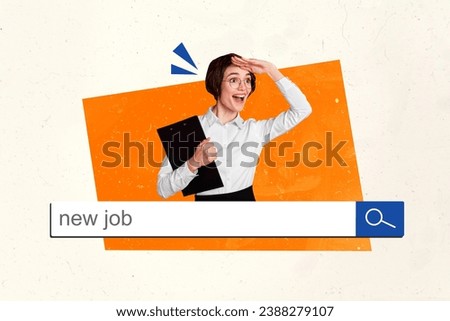 3d retro abstract creative collage of female head forehead search online new work look for job surrealism template metaphor artwork concept Royalty-Free Stock Photo #2388279107