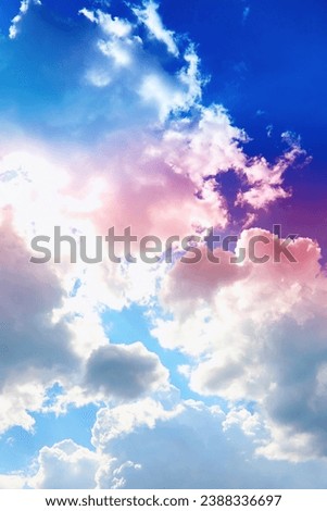 High clouds in the summer sky. Sky background. Meteorological observations of sky.