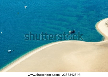 aerial view of a boat in the Banc d'Arguin