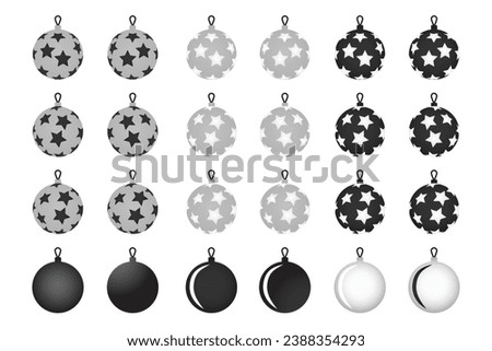 Christmas elements set with minimalist shapes. Vector illustration