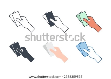 Hand Giving Money icon collection with different styles. Payment with money icon symbol vector illustration isolated on white background