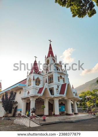 Catholic church building with a unique and distinctive architectural style, Reinha Rosari Cathedral Church, Larantuka, East Flores