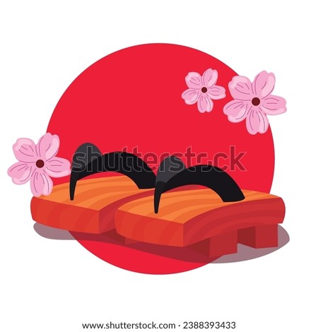 Isolated traditional japanese shoes Japan Vector
