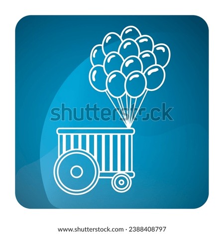 Isolated balloons carnival cart icon Vector