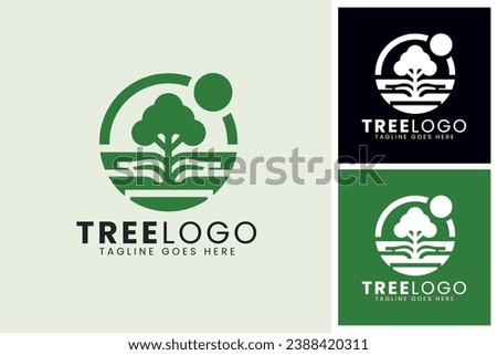 Green Tree logo design template