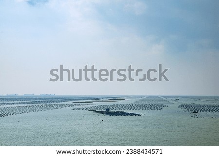 Lianjiang County, Fuzhou City, Fujian Province - Scenery of the bay fishing port against the blue sky