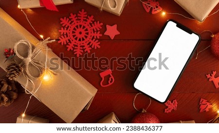 top view christmas concept with copy space
