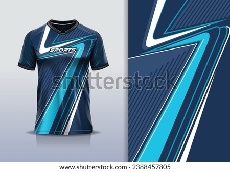  Tshirt mockup abstract stripe line sport jersey design for football soccer, racing, esports, running, blue color