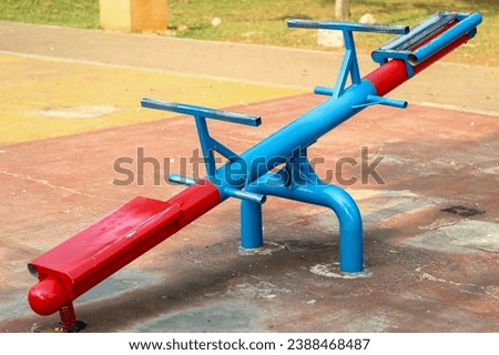 Seesaw for children's play area in the park