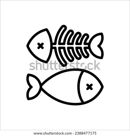 Climate Fish Bone Outline Icon Vector Illustration