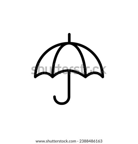 Umbrella outline icon. linear style sign, Rain protection simple line vector icon flat design on white background..eps