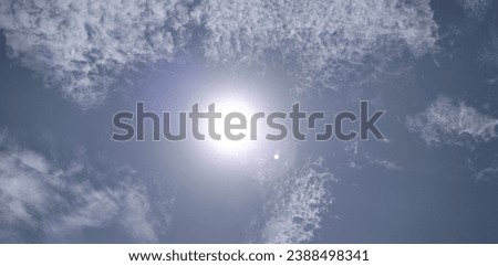 bright sun in the morning with beautiful blue sky
