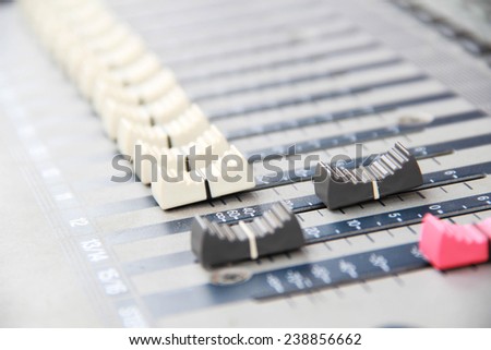 buttons equipment in audio recording studio