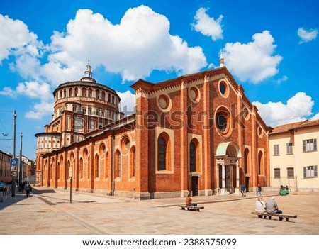 Santa Maria delle Grazie or Holy Mary of Grace is a church and Dominican convent in Milan, northern Italy Royalty-Free Stock Photo #2388575099