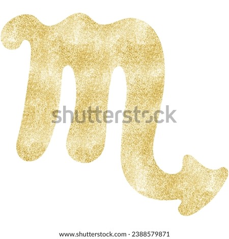 Gold scorpio zodiac symbol illustration. Simple scorpio zodiac icon. luxury, esoteric zodiac sign concept. Astrological calendar. Horoscope astrology. Fit for paranormal, tarot readers and astrologers