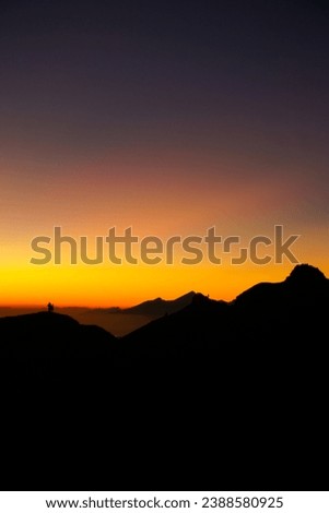 Wonderfull sunrise at The Dragon's back of bali's majestic mountain