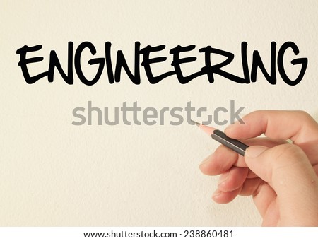 Engineering text write on wall 