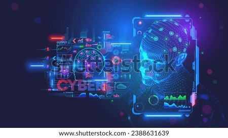 Сhipping of patient's human brain, Connecting the human brain to an electronic chip. Restoration of neural connections of paralyzed people. Microsurgery. New technologies in medicine and healthcare. Royalty-Free Stock Photo #2388631639