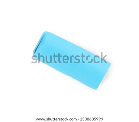 Light blue chewy candy with liquorice isolated on white, top view