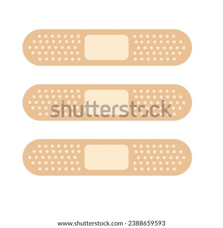 Adhesive medical plaster strip flat vector illustration on white
background