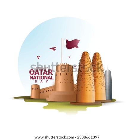 Qatar National Day Greeting Card, creative celebration Vector Illustration
 Royalty-Free Stock Photo #2388661397