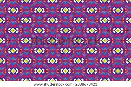 Stylized pattern printing for clothing. Trendy, contemporary ethnic seamless pattern, embroidery cross, diamonds, chevrons.