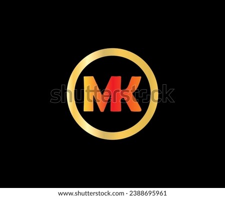 MK initial wedding crest logo. Luxury Wedding Crest Monogram. Beautiful hand drawn wildflowers Vector illustration.