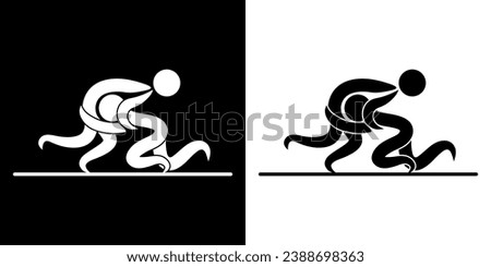 Pictograms representing a fight with an opponent, one of the disciplines of free wrestling sports competitions.
