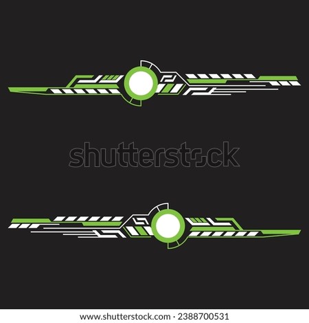 Green and white decals. Engineering Energy Performance Vinyl Sticker Set Decals for Cars, Mini Trucks, Motorcycle Modified Buses. Set of racing car graphics vector design isolated elegant racing strip