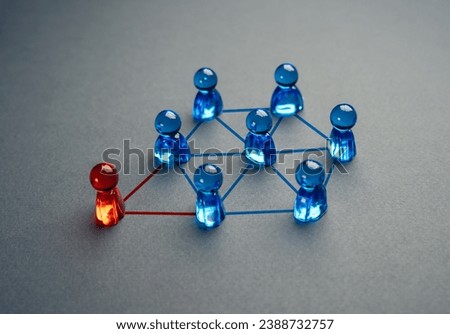 Join the network. Exclude a participant from access. Conflict, toxic social environment. Reducing the number of participants. Work optimization. Fired for incompetence. Outsider, outcast. Royalty-Free Stock Photo #2388732757