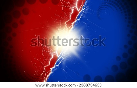 Red VS versus blue Background, challenge concept Royalty-Free Stock Photo #2388734633