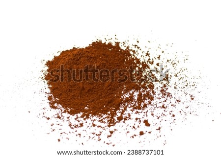A powder of coffee put on white background with isolated picture.