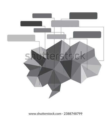 Brain abstract with labels ot tabs. Vector illustration for education, school, website, print, clip art, poster and print on demand merchandise.