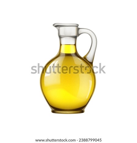 Realistic jar of olive oil, food product container mockup for extra virgin olive oil, isolated vector. Olive oil glass jar for natural organic products package, Italian, Greek or Spanish cuisine food Royalty-Free Stock Photo #2388799045