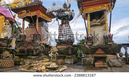 Hinduism Balinese ceremony at small temple in the house